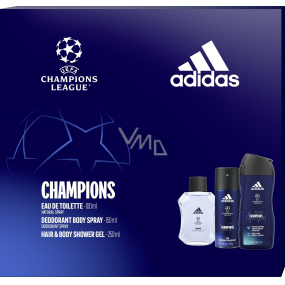 Adidas UEFA Champions League Edition VIII Eau de Toilette 100 ml + Deodorant Spray 150 ml + Duschgel 250 ml, Geschenkset für Männer