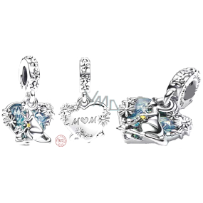 Sterling Silber 925 Disney Winnie the Pooh, Känguru + Känguru Mama, Familienarmband Anhänger