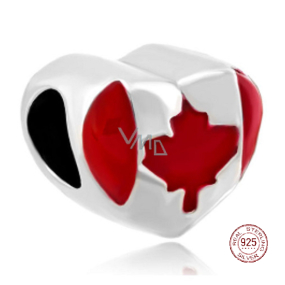 Charme Sterling Silber 925 kanadische Flagge Perle auf Reise-Armband