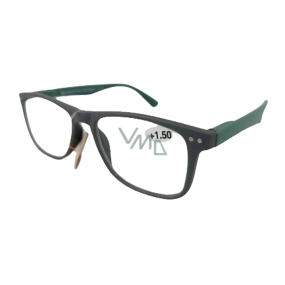 Berkeley Lese-Dioptrienbrille +1,5 Kunststoff grau, grüner Seitenrahmen 1 Stück MC2268