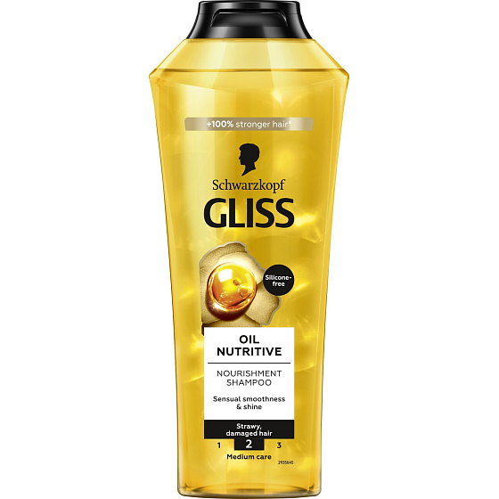 Gliss Oil Nutritive nährendes Shampoo für splissiges Haar, 400 ml