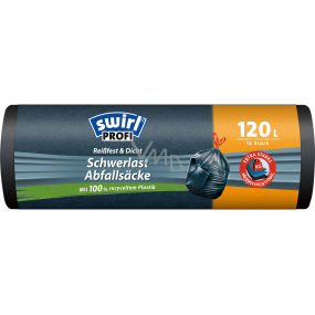 Swirl Profi Müllsäcke für schwerem Abfall 120 l, 36 µ, 75 × 95 cm, 12 Stk.