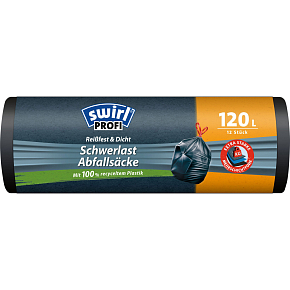 Swirl Profi Müllsäcke für schwere Abfälle 120 l, 36 µ, 75 × 95 cm, 12 Stück