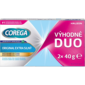 Corega Original Fixiercreme für Zahnprothesen extra stark 2 x 40 g