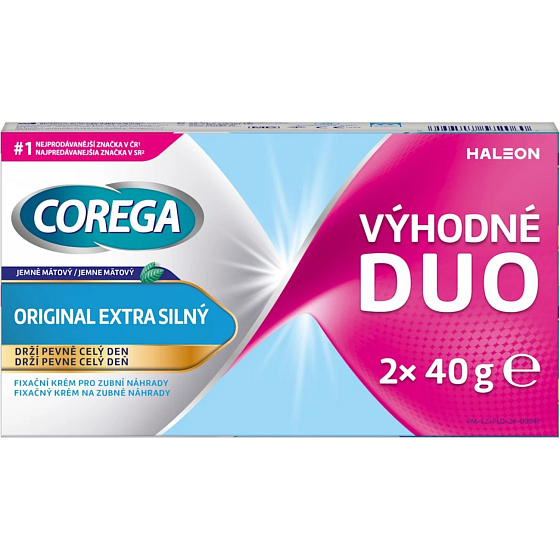 Corega Original Fixiercreme für Zahnprothesen extra stark 2 x 40 g
