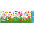Fensterfolie ohne Leimwiese rosa Blütenstreifen 60 x 22, 5cm