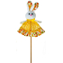 Hase aus Stoff gelbe Rockaussparung 10 cm + Spieße