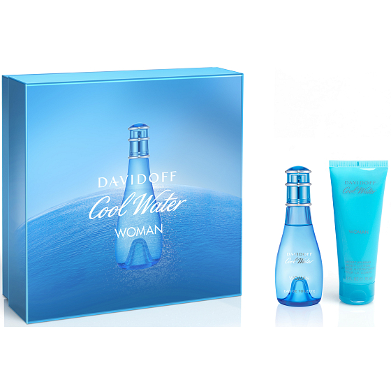 Davidoff Cool Water Woman Eau de Toilette 50 ml + Körperlotion 75 ml, Geschenkset