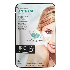 Iroha Anti-Age Hydrogel Pads für Augen und Lippen mit Anti-Aging-Kollagen 6 Stück