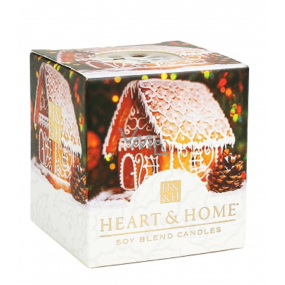 Heart & Home Lebkuchenhaus Soja-Duftkerze ohne Verpackung brennt bis zu 15 Stunden 53 g