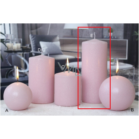 Lima Eis Pastell Kerze rosa Zylinder 80 x 200 mm 1 Stück