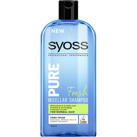 Syoss Pure Fresh Erfrischungs- und Tagespflege, Mizellen-Shampoo für normales Haar 500 ml