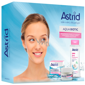 Astrid Aqua Biotic Tages- und Nachtcreme für trockene und empfindliche Haut 50 ml + Soft Skin 3 in 1 Mizellenwasser 400 ml, Kosmetikset