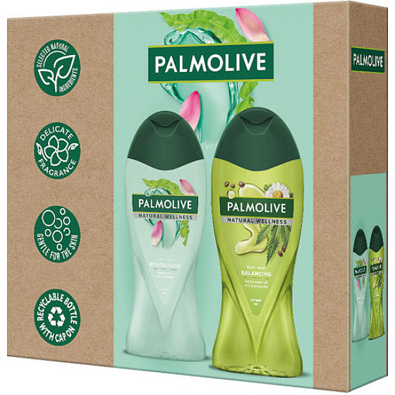 Palmolive Natural Wellness Revitalisierendes Duschgel 500 ml + Natural Wellness Balancing Duschgel 500 ml, Kosmetikset