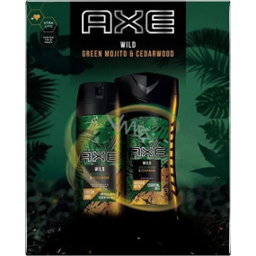 Axe Wild Green Mojito & Cedarwood Deodorant Spray für Männer 150 ml + Duschgel 250 ml, Kosmetikset