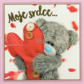 Ich zu dir Herzlichen Glückwunsch zum Umschlag 3D Mein Herz ... Teddybär mit Herz 15 x 15 cm