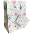 Nekupto Geschenkpapiertüte 14 x 11 x 6,5 cm Weiß mit Blumen 2001 02 KFS