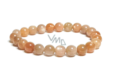 Sunstone Armband elastisch Naturstein, Perle 8 mm / 16-17 cm, verbirgt die Kraft der Sonne und Feuer