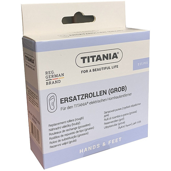 Titania Hands & Feet grobe Ersatzköpfe für elektrische Feile 2 Stück