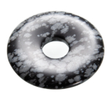 Obsidianflocke Donut Naturstein 30 mm, Rettungsstein
