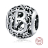 Sterling Silber 925 Magic Alphabet Buchstabe B mit Blumen, Perle für Armband
