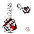 Charm Sterlingsilber 925 Weihnachtliches Herz, Anhänger für Armband Weihnachten