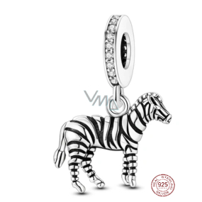 Charm Sterlingsilber 925 Zebra Pferd im Pyjama, Anhänger für Armband Tier Charm Sterlingsilber 925 Zebra Pferd im Pyjama, Anhänger für Armband Tier