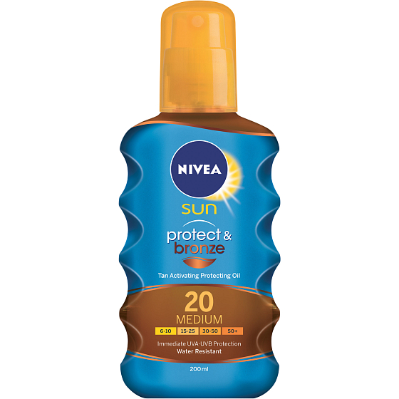 Nivea Sun Protect & bronze OF 20 Öl zum Bräunen, 200 ml