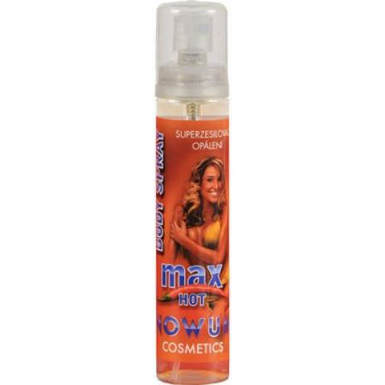 Nowum Max Hot Solarkörperspray mit 30 ml brauner Superkraft