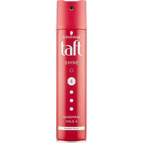 Taft Shine Glanz, Haarspray mit starker Fixierung und intensivem Glanz, Fixierungsstärke 4, 250 ml Taft Shine Glanz, Haarspray mit starker Fixierung und intensivem Glanz, Fixierungsstärke 4, 250 ml