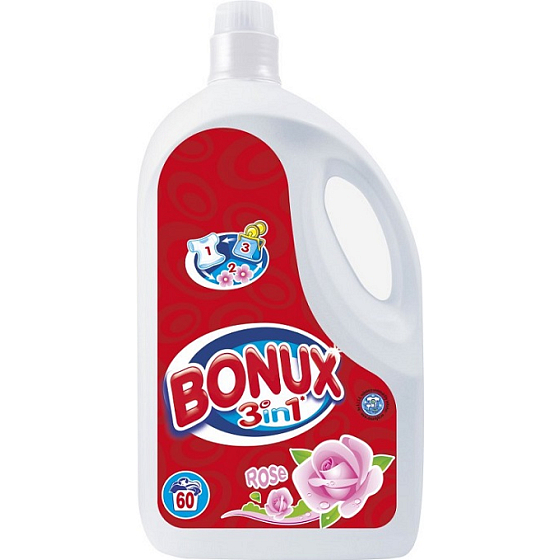 Bonux Rose 3 in 1 flüssiges Waschgel 60 Dosen 3,9 l