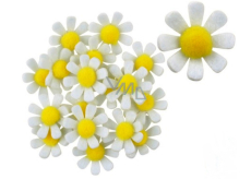 Filzblumen mit weißem Dekorationsaufkleber 3,5 cm in einer Schachtel mit 18 Stück