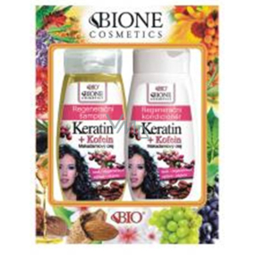 Bione Cosmetics Keratin & Coffein Macadamia Oil Regenerating Hair Shampoo 260 ml + Regenerating Conditioner 260 ml, Kosmetikset