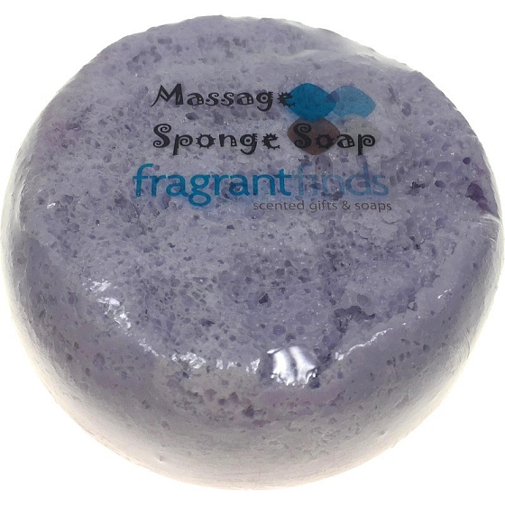 Duftende Liebe Glycerin Massageseife mit einem Schwamm gefüllt mit dem Duft von Parfüm Jessica Parker Lovely in lila-rosa 200 g
