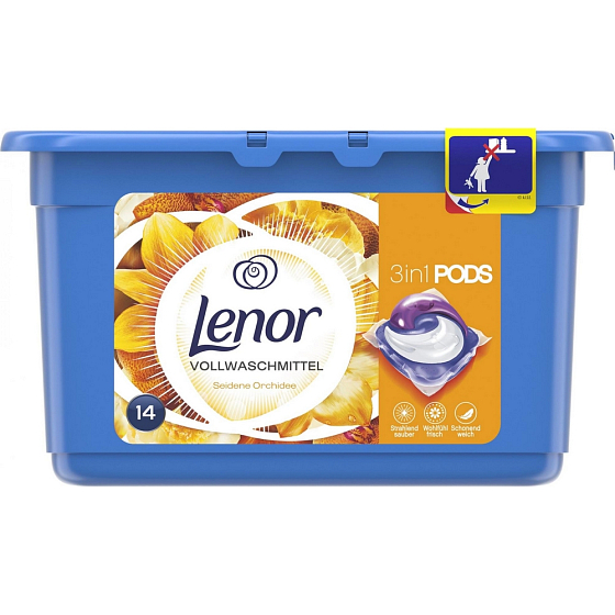 Lenor Silk Orchid 3 in 1 Gelkapseln zum Waschen von Kleidung 14 Stück 369,6 g