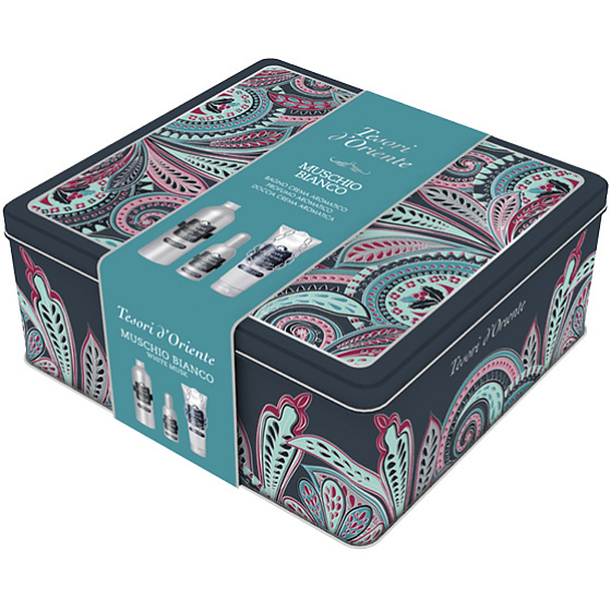 Tesori d Oriente Muschio Bianco parfümiertes Wasser für Frauen 100 ml + Duschgel 250 ml + Badeschaum 500 ml, Geschenkset