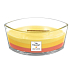 WoodWick Trilogy Tropical Sunrise - Tropische Sonnenaufgang-Duftkerze mit breitem Holzdocht und Bootsdeckel 453 g