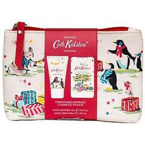 Heathcote & Ivory Festive Party Tiere Handcreme 30 ml + Händedesinfektion 15 ml + Kosmetiktasche, Kosmetikset