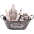 Bohemia Gifts Rose Lametta Haarshampoo 200 ml + Duschgel 200 ml + Badesalz 1200 ml + Seife in einer Dose von 80 g + dekoratives Schneidebrett, Kosmetikset