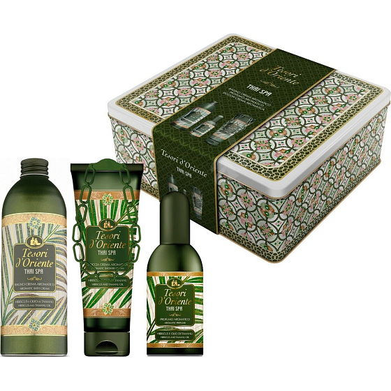Tesori d Oriente Thai Spa parfümiertes Wasser für Frauen 100 ml + Duschgel 250 ml + Badeschaum 500 ml, Geschenkset