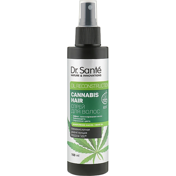 Dr. Santé Cannabis Haarspray für schwaches und strapaziertes Haar mit Hanföl 150 ml