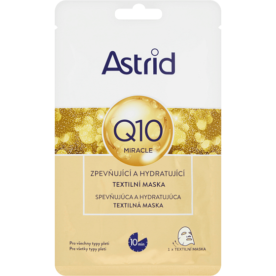 Astrid Q10 Miracle straffende und feuchtigkeitsspendende Gesichtstextilmaske 20 ml