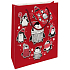 Nekupto Geschenkpapiertüte 14 x 11 x 6,5 cm Weihnachtsrote Pinguine