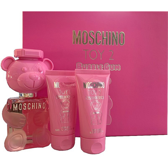Moschino Toy 2 Bubble Gum Eau de Toilette für Frauen 50 ml + Körperlotion 50 ml + Duschgel 50 ml, Geschenkset für Frauen