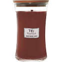 WoodWick Smoked Walnut & Maple Duftkerze mit Holzdocht und Deckel Glas groß 609 g