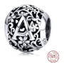 Sterling Silber 925 Magic Alphabet Buchstabe A mit Blumen, Perle für Armband