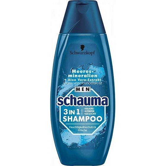 Schauma Men Meeresmineralien 3in1 Shampoo für Haare, Gesicht und Körper für Männer 400 ml