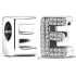 Sterling Silber 925 Alphabet Buchstabe E, Perle für Armband
