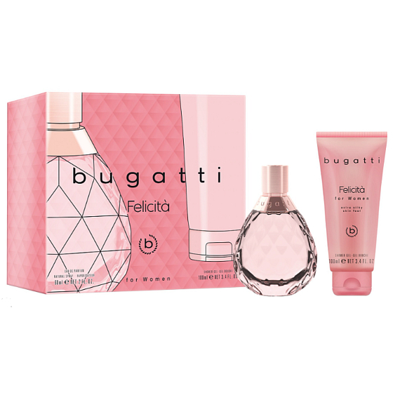 Bugatti Felicitá Eau de Parfum für Damen 100 ml + Duschgel 200 ml, Geschenkset