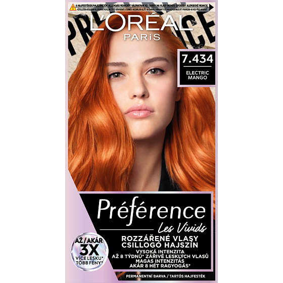 L'oreal Paris Préférence Vivid Colors Haarfarbe, Electric Mango 7.434
